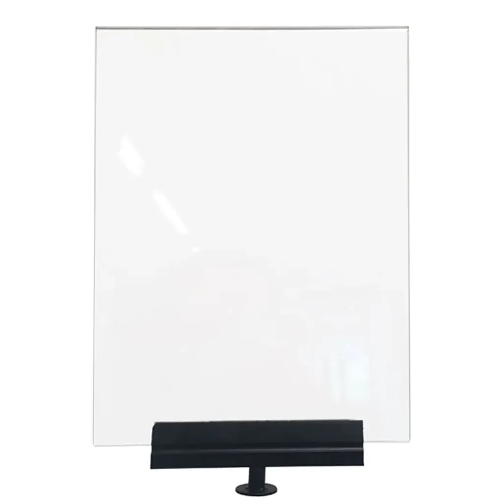 Porte-affiche A4 vertical – Noir – Pour poteau à corde élastique